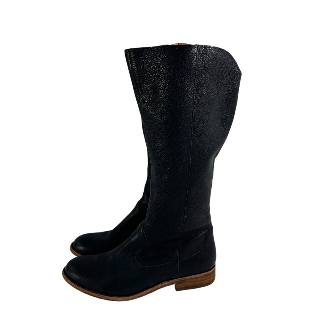 Genuine KORK EASE black leather zipper knee high boots 7.5 M
